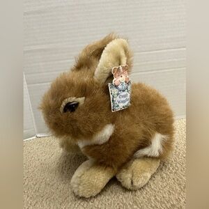 Vtg Elgate Products European Realistic Tan Bunny Rabbit  Plush 12” with Tag